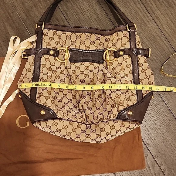 GUCCI Jockey Tote - Canvas with gold hardware - Pre-owned - Picture 17 of 17